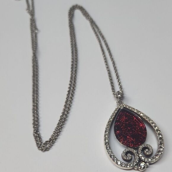 Brighton SEA OF LOVE Necklace RUBY Red Crystal MSRP $108 - Picture 1 of 5